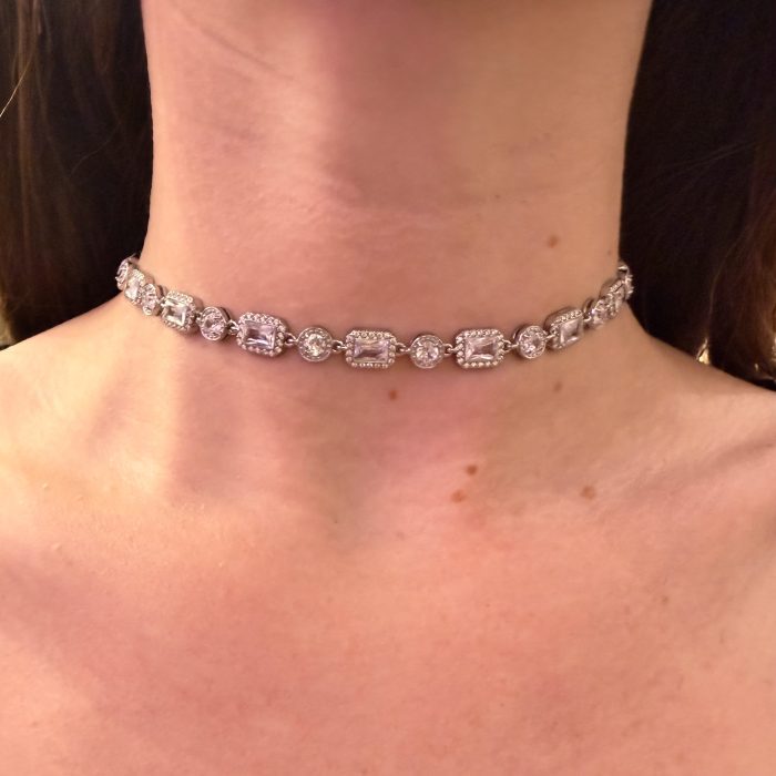 ORTENSIA GLITER CHOKER NECKLACE