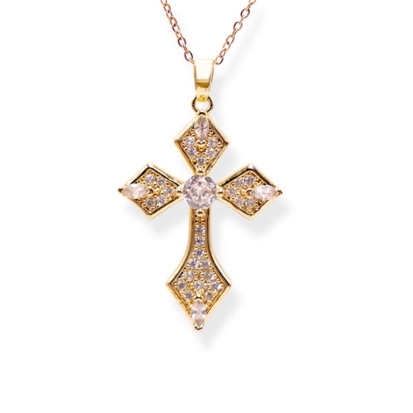 GLAM CROSS NECKLACE