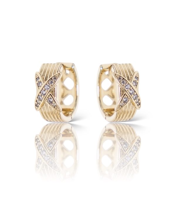X Gold Earrings