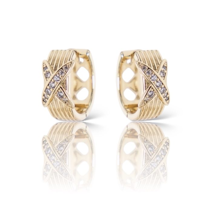 X Gold Earrings