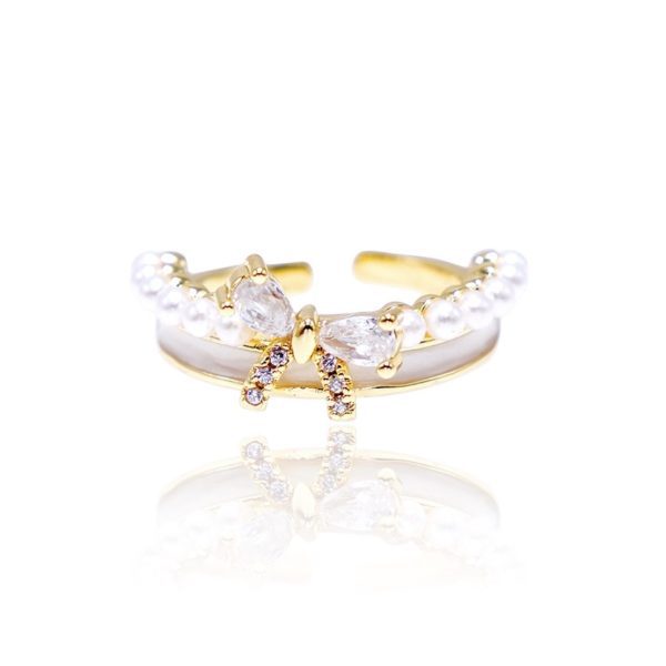 PEARLY BOW RING