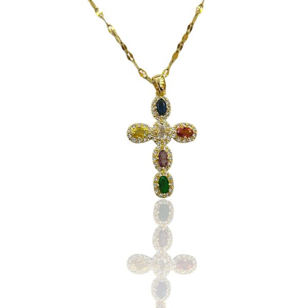 RAINBOW CROSS NECKLACE