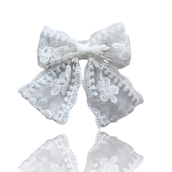 WHITE HAIR BOW