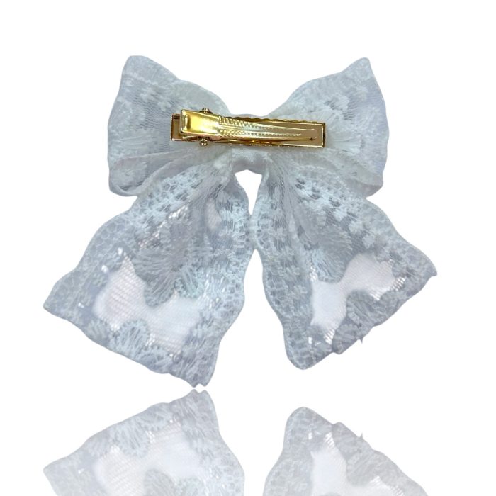 WHITE HAIR BOW