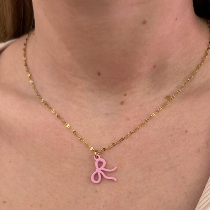 PINK BOW NECKLACE