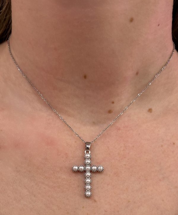 PEARL CROSS NECKLACE - Image 2