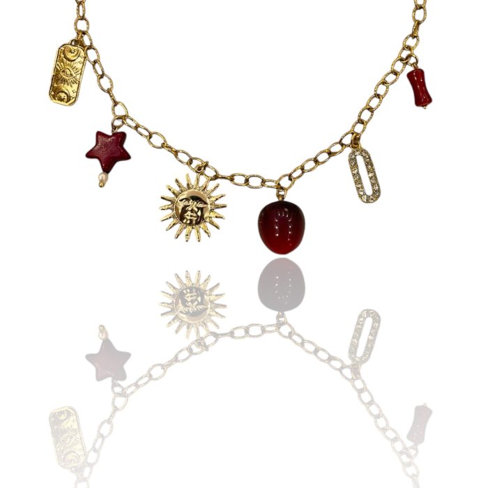 CHERRY GOLD  CHARM NECKLACE