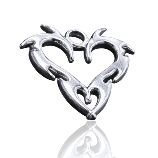 ROCK HEART SILVER CHARM