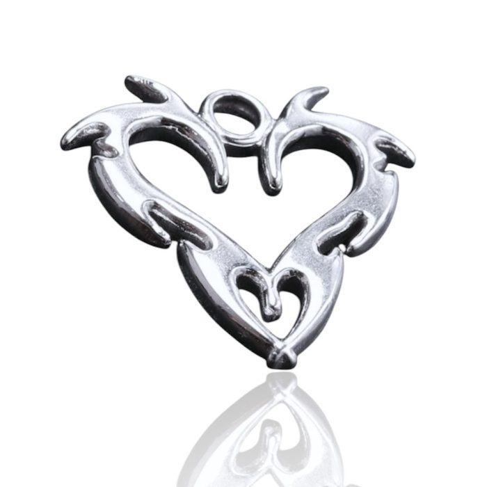 ROCK HEART SILVER CHARM