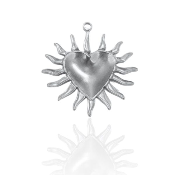 HEART SILVER SUN CHARM