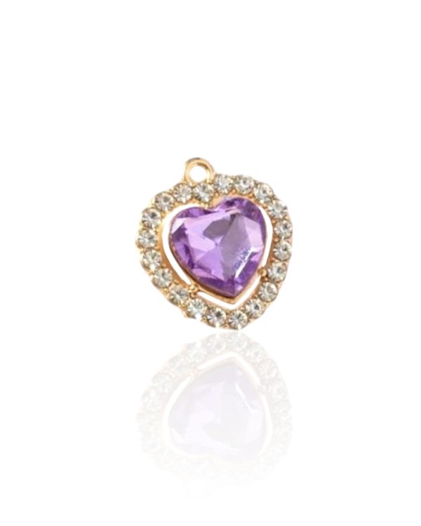 LILA SPARKLE HEART CHARM