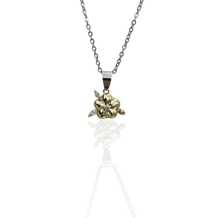 SILVER & GOLD FLOWER NECKLACE