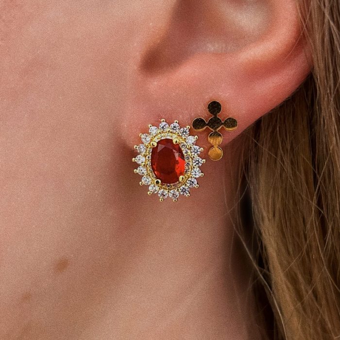 ROYAL RED SPARKLE EARRINGS
