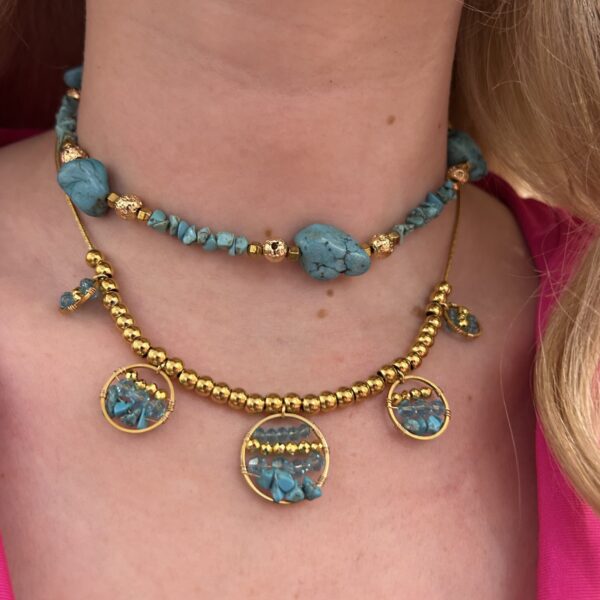 ISLAND BLUE CHARM NECKLACE - Image 2