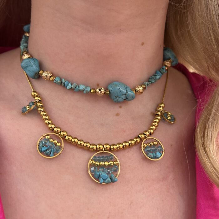 ISLAND BLUE CHARM NECKLACE
