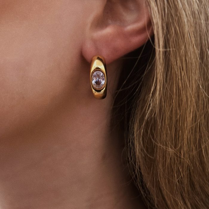 CRYSTAL HOOPS EARRINGS