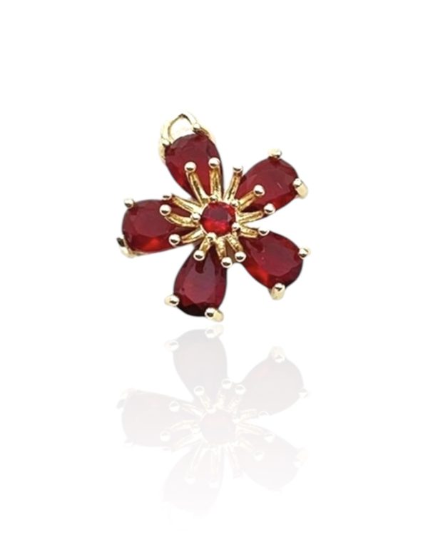 RED SPARKLE FLOWER CHARM