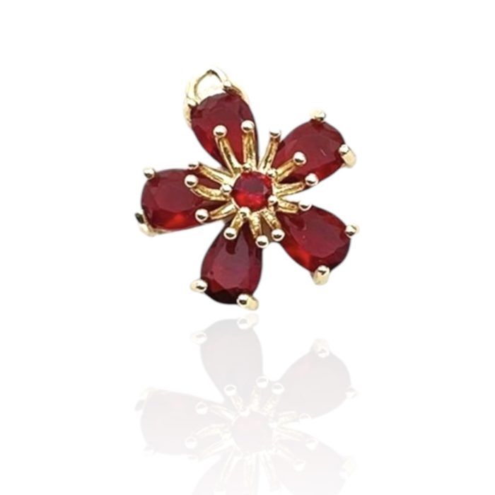 RED SPARKLE FLOWER CHARM