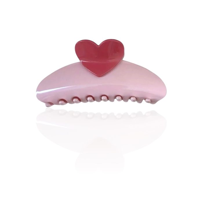 FUCHSIA HEART HAIR CLAW