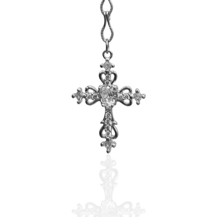 HEART CROSS TIE NECKLACE