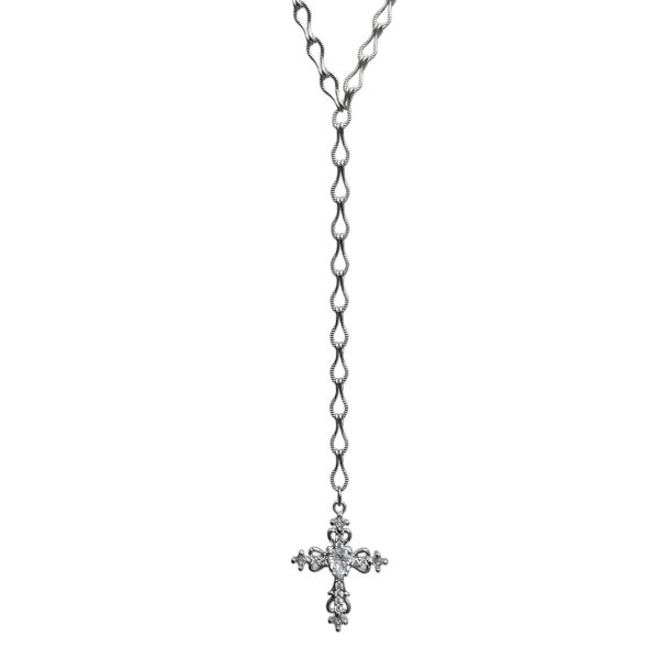 HEART CROSS TIE NECKLACE - Image 2