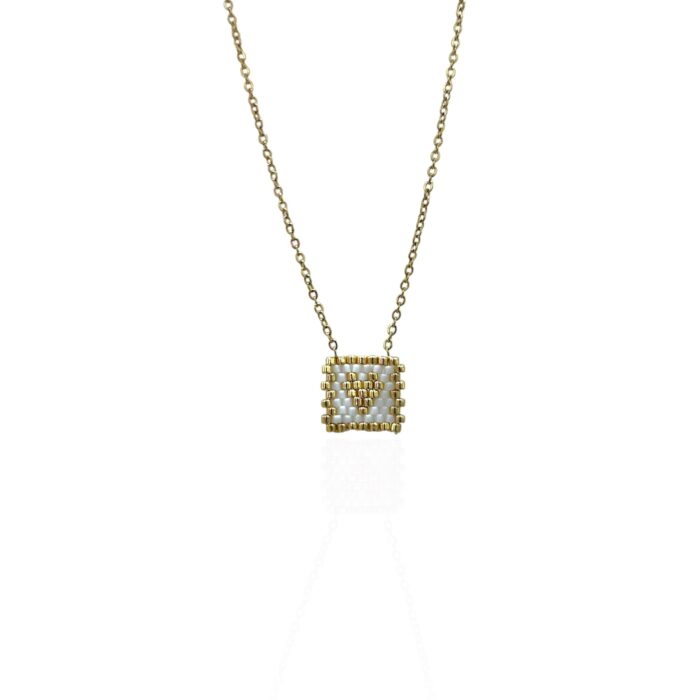 WHITE HEART NECKLACE