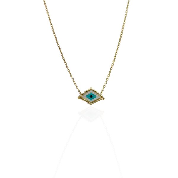 SUMMERY EYE WHITE NECKLACE