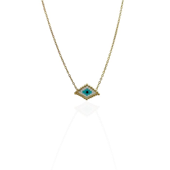 SUMMERY EYE WHITE NECKLACE