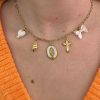 WHITE MARIAM CHARM NECKLACE - Image 3