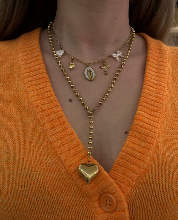 WHITE MARIAM CHARM NECKLACE - Image 2