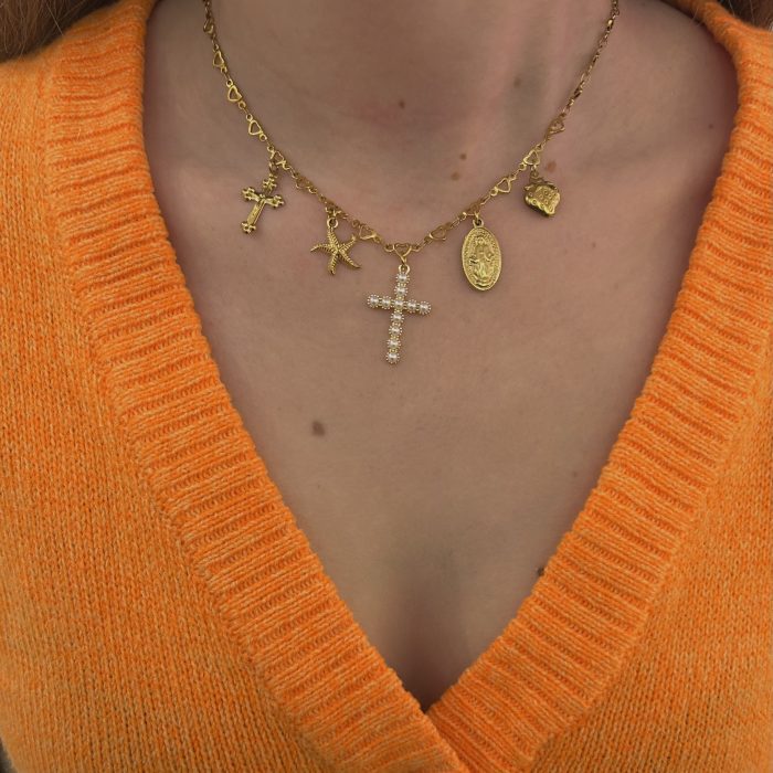 GOLD ZAFY CHARM NECKLACE