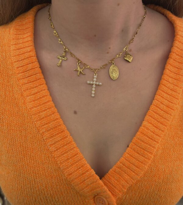 GOLD ZAFY CHARM NECKLACE - Image 2