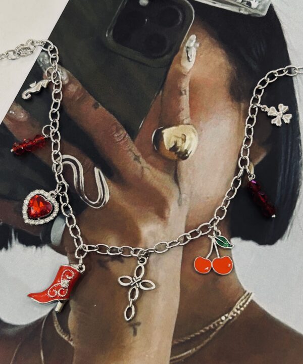 RED CHERRY CHARM NECKLACE - Image 2