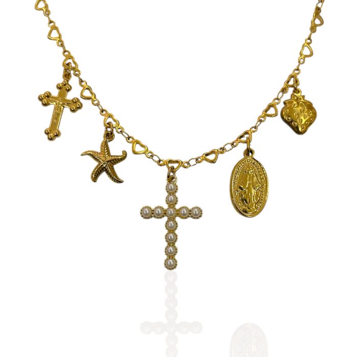 GOLD ZAFY CHARM NECKLACE
