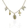 WHITE MARIAM CHARM NECKLACE