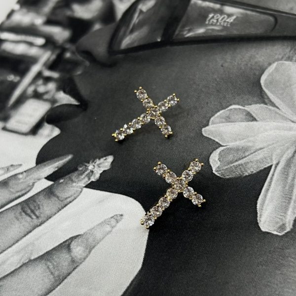 SPARKLE CROSS EARRINGS - Image 2