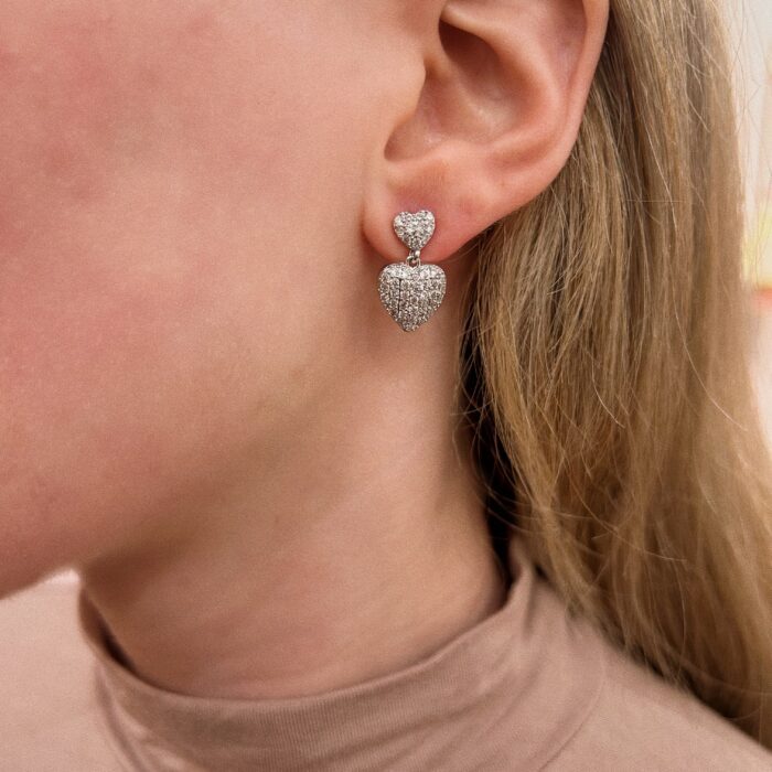 DUO SPARKLE HEARTS EARRINGS