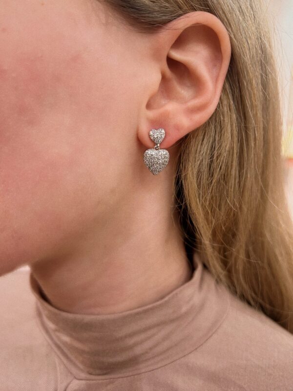 DUO SPARKLE HEARTS EARRINGS - Image 2