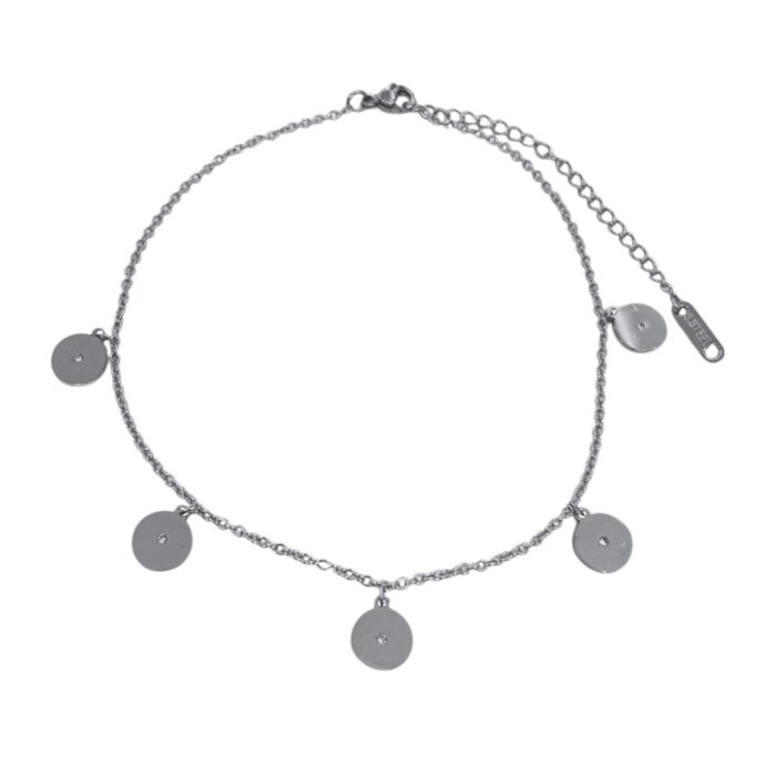 SILVER DISCKY ANKLET
