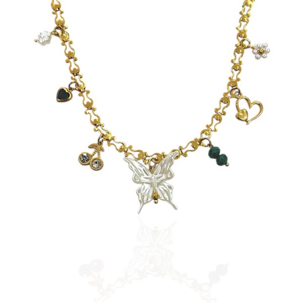 VERAN PEARL CHARM NECKLACE