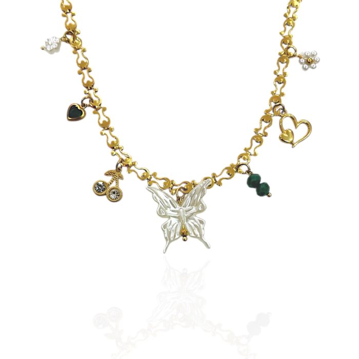 VERAN PEARL CHARM NECKLACE