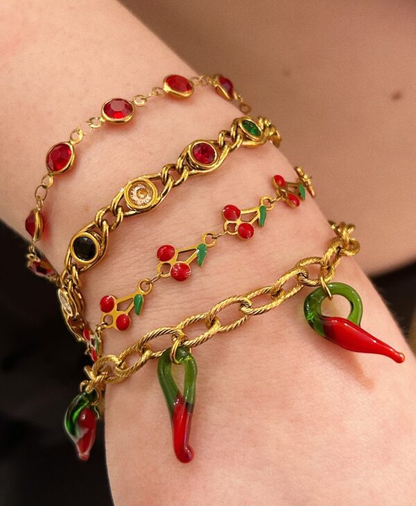 RED CUTE CHERRY BRACELET - Image 2