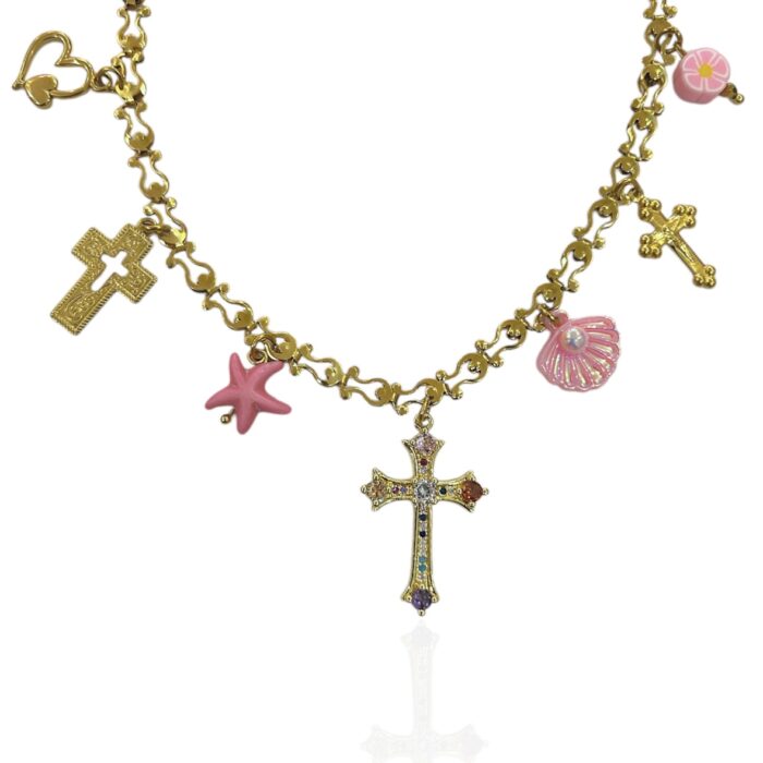 EROR PINK CHARM NECKLACE