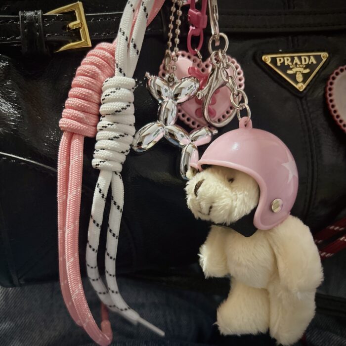 PINKY BEAR BAG CHARM ΜΠΡΕΛΟΚ
