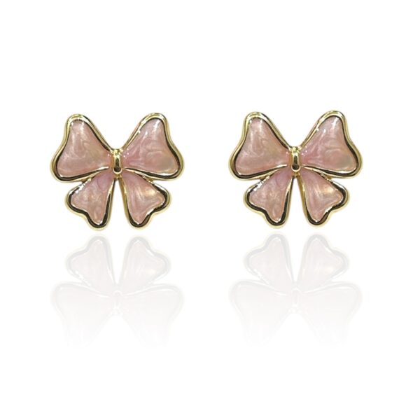 MINI BOWS PINK EARRINGS