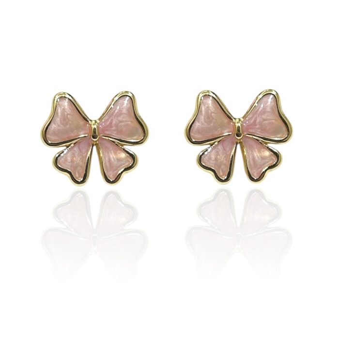 MINI BOWS PINK EARRINGS