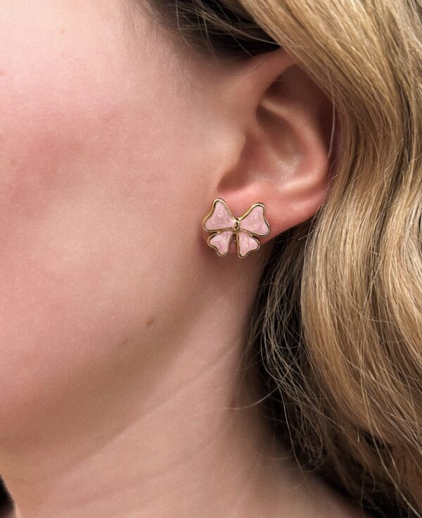 MINI BOWS PINK EARRINGS - Image 2