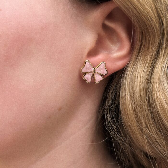 MINI BOWS PINK EARRINGS