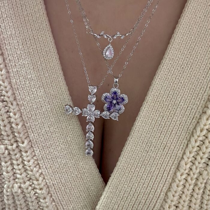 BIG HEARTS CROSS NECKLACE