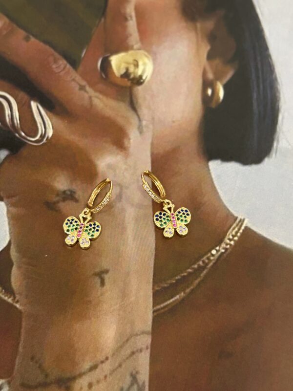 COLOR BUTTERFLY EARRINGS - Image 2